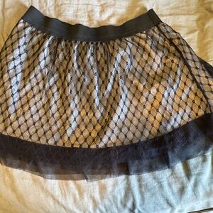 Elegant Black Lace Overlay Skirt